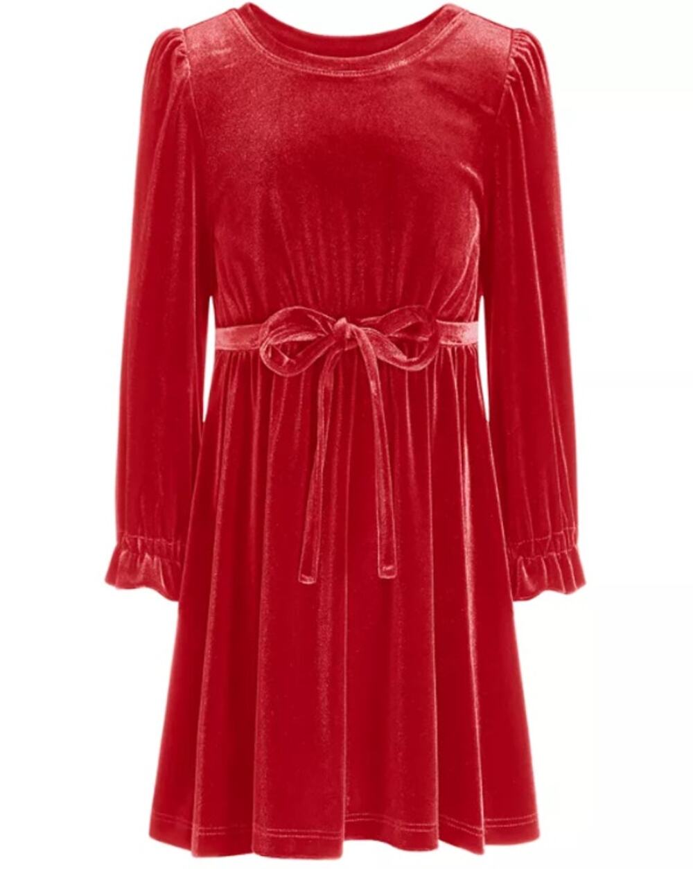 I.N.C. INTERNATIONAL CONCEPTS Girls Velour Dress XL 14-16 Red Stretch LS NWT